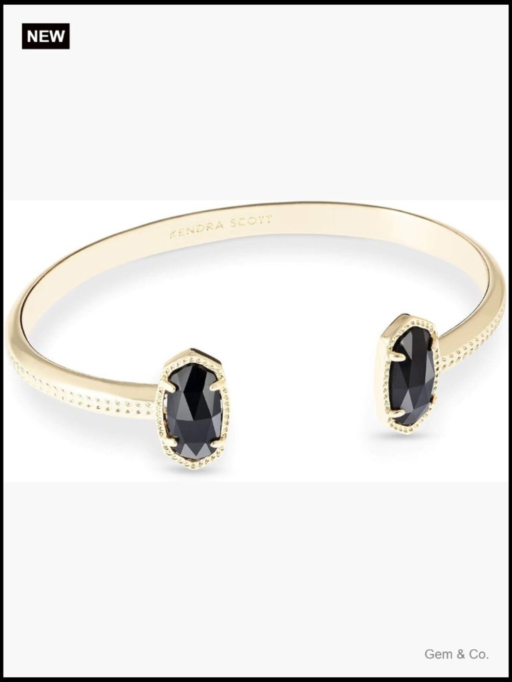 Gold Plated Brass Adjustable Cuff Bracelet with Cubic Zirconia Stones